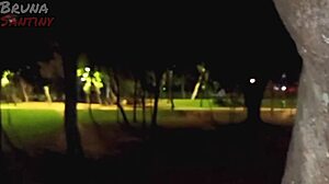 Watch Bruna Santiny getting fucked by a big black cock in the park.