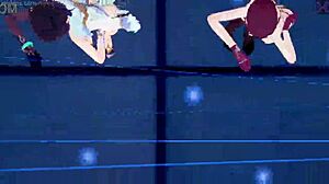 genshin impact mmd higher with ia, yelan, and kafka 😘 so hot