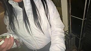 little slut feels excited leaving with new fan. cute teen adventure.