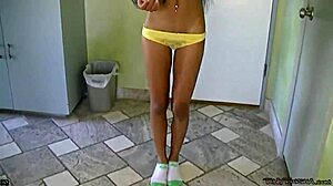 a small biracial teen gives big cock head in pov blowjob