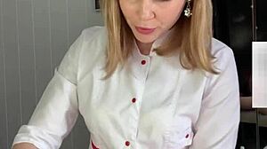 Russian depilation master Sugarnadya trims before unexpected ejaculation.