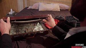 Curvy Lingerie Domina Taunts Submissive Bondage Subject