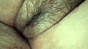 man, stepmom and stepson make cream with cum close-up