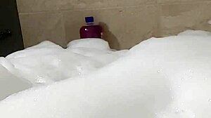 cyno enjoys solo bubble bath in cosplay