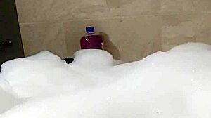 cyno enjoys solo bubble bath in cosplay