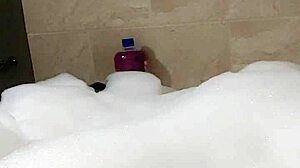 cyno enjoys solo bubble bath in cosplay