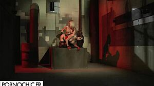 Blondes Antonya And Kitty Intensely Lick And Share Dildo