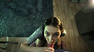 stepsister gives sloppy blowjob on camera