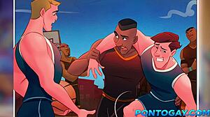 Inacreditável! Os maiores paus de desenho gay em Astros do Basquete Completo!