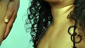 I cum on my sister-in-law's huge tits in a casual scene