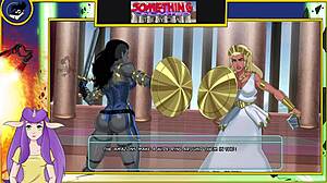 Dc comics unlimited themyscira features nude cartoon characters in action