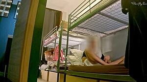 Flashing in hostel mixed room shower, just casual fun times