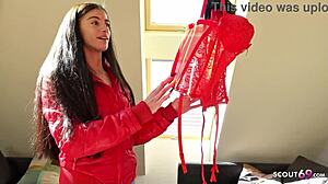 German Scout Finds Skinny Tall Teen Lana Lenani for Casting Fuck