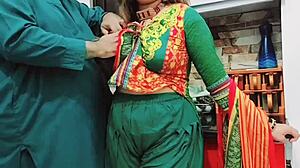 Indian wife slams hard with father's friend in real raw action with hot Hindi talk.