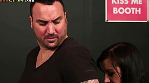 busty redhead domme sucks sub while voyeurs watch, so erotic and group!