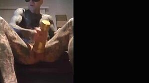 Intriguing solo fleshlight fucking leading to hot cum release.