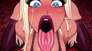 fellatrix swallows big black cock facial!