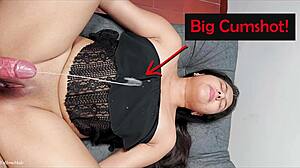 My stepbrother blasted a massive cumshot on my petite frame. It was intense!