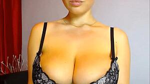 Blonde webcam girl shows big tits