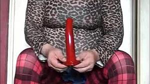 Oh Wow, Shy Bisexual Crossdresser Deepthroats Dildo Dick!