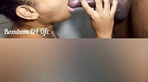 Brunette gives blowjob and cumshot to big ass