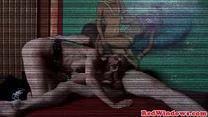 Goth prostitute feels intense pleasure