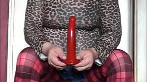 Oh Wow, Shy Bisexual Crossdresser Deepthroats Dildo Dick!