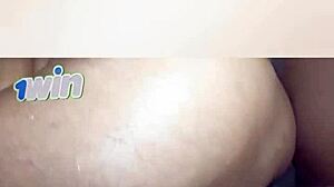 Brunette gives blowjob and cumshot to big ass