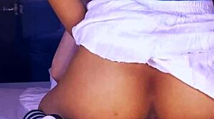 Petite Latina student enjoys a steamy night in jacuzzi