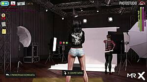 i see girl showin her tits in red suit