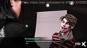 i see girl showin her tits in red suit