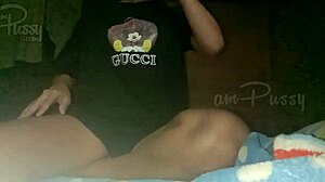 Asian college girl shaves and rubs her pussy in homemade solo video