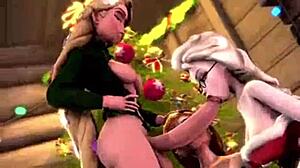 frozen hentai where elsa and ana crossdress and fuck in anime style