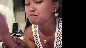 Thai teen amateur deepthroats cock, swallows cum with messy flavors to try