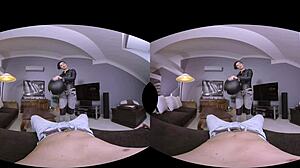 Gabrielle gucci gives kinky footjob in virtual reality!