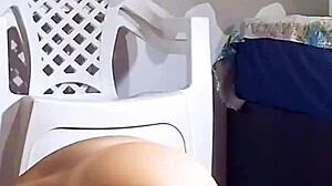 Exhibitionism In The Recording Section With Giant Dildo!