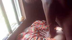 Amateur group scene with big ass and black participant.