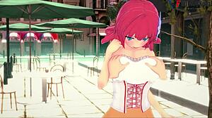 Dola Stephanie gives public blowjob in POV from No Game No Life