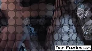 Sexy brunette dani daniels masturbates with big tits on display