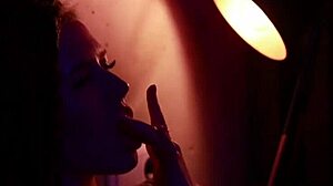 Hot tattooed girl softly masturbates, teasing her body suggestively