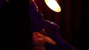 Hot tattooed girl softly masturbates, teasing her body suggestively