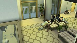 Sims 4 Rina以狂野屁股动作开始