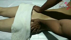 indian lady enjoys full body massage at home