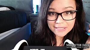 Brunette in glasses gives wild NSFW ASMR JOI with kinky roleplay sex.