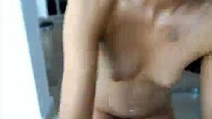 Blonde Girlfriend Gags on Massive Cock