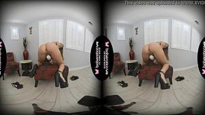 Solo Blonde Girl Lexie Fux Uses Vibrator In VR