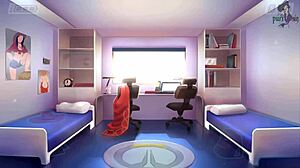 Sinfully fun games in Overwatch academy with big tits and sexy bathing.