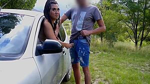 Wife DEEPTHROATS Stranger In Public Park!