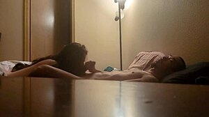 amateur couple engages in blowjob, fucking, and creampie