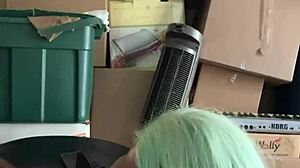 Neighbor helped move, so I deepthroated his big black cock.